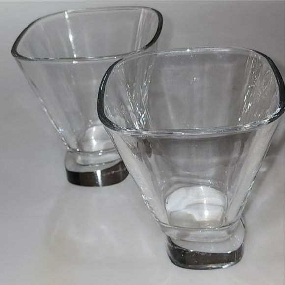 Set of Two‎ Semi Square Cocktail Dessert Martini Crystal Drinking Glass 7.5 Oz - Picture 11 of 16